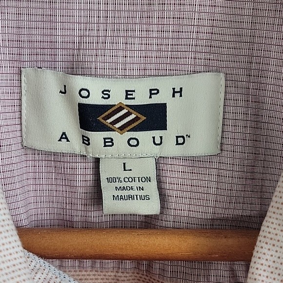 Joseph Abboud Men's Red Checkered Long Sleeves Button-down Dress Shirt Size L - Picture 4 of 6